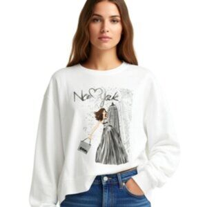 DKNY white Sweatshirt L New York Graphic NWT